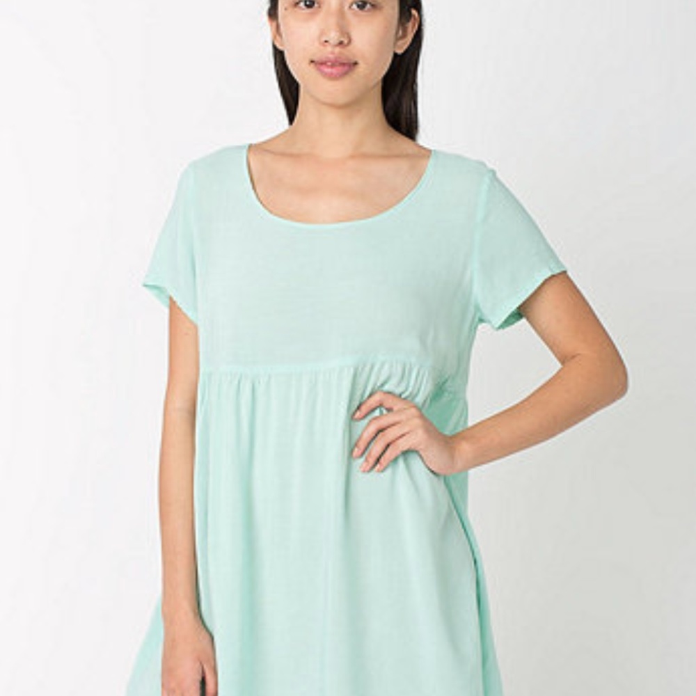 American Apparel Rayon Babydoll Dress in Mint - Picture 2 of 2